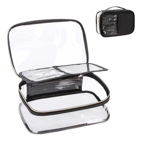 Clear Makeup Bag, Portable Cosmetic Organize,Travel Makeup Bag Cute Clear Pouch - Picture 9 of 9